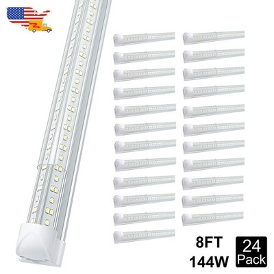 24 Pack T8 Integrated 8Ft Led Tube Light Bulbs 144W Plug in and Play 8 Foot Led