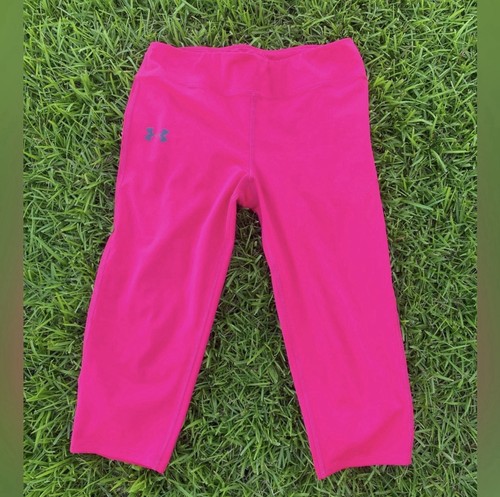 Under Armour youth girl xl hot pink fitted crop pant workout athletic gear