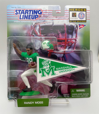 NEW 1999 STARTING LINEUP RANDY MOSS MARSHALL UNIVERSITY NCAA VIKINGS PATRIOTS 4''
