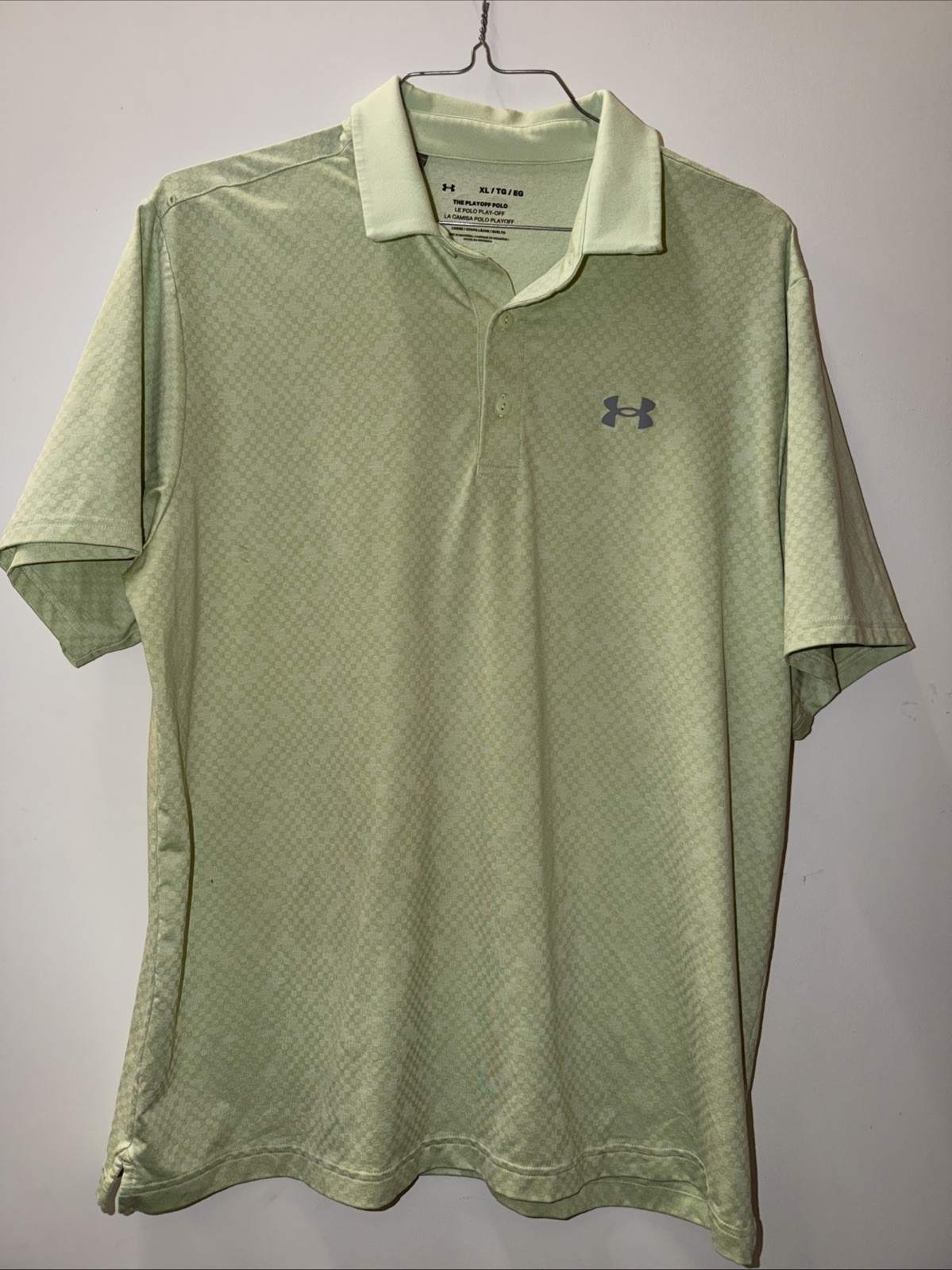 Under Armour Heatgear Polo Mens XL Loose Fit Light Green Short Sleeve