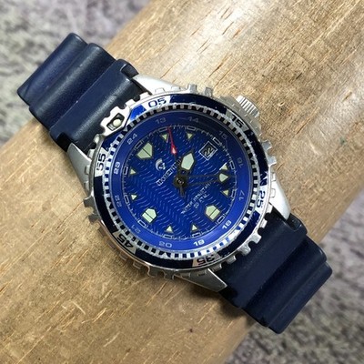 Momentum Women 00004 Diver Date Blue Rubber Band Quartz