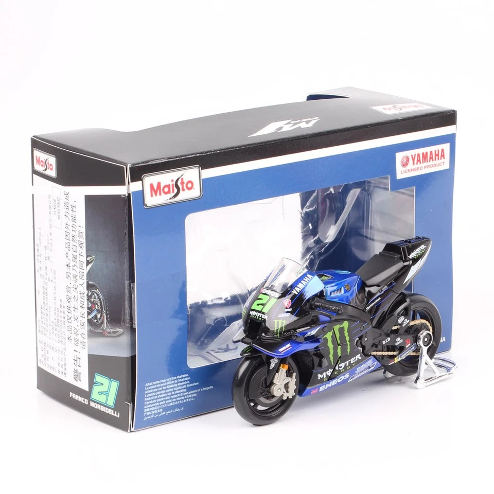 Maisto 1/18 2022 Yamaha YZR-M1 #21 Franco Morbidelli Motorcycle Model Bike Toy - Image 4 of 4