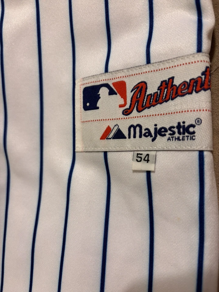 Camiseta local 100 % auténtica 2008 Majestic New York Mets Johan Santana talla 54 2XL Foto 3 de 4