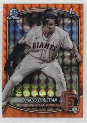 2025 Bowman Chrome Prospects Orange Geometric Refractor 5/25 Jakob Christian v9t