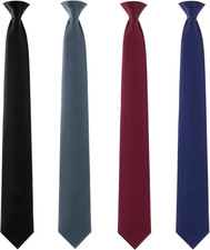4 Pcs Men's Clip-on Ties Solid Color Men's Tie Pre Tied Clip on Ties for Man Cli