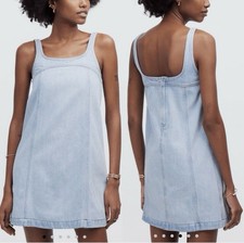 Madewell Denim Mini Dress Sz 00 Babydoll Y2K Preppy 90s Classic Casual NWT