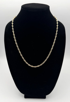18K Gold Filled 24'' Alternating Link Mariner Chain 4.5mm New