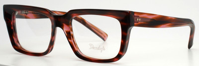 DANDY'S Nerio M Red Horn Mens Rectangle Full Rim Eyeglasses 52-19-140 B:38