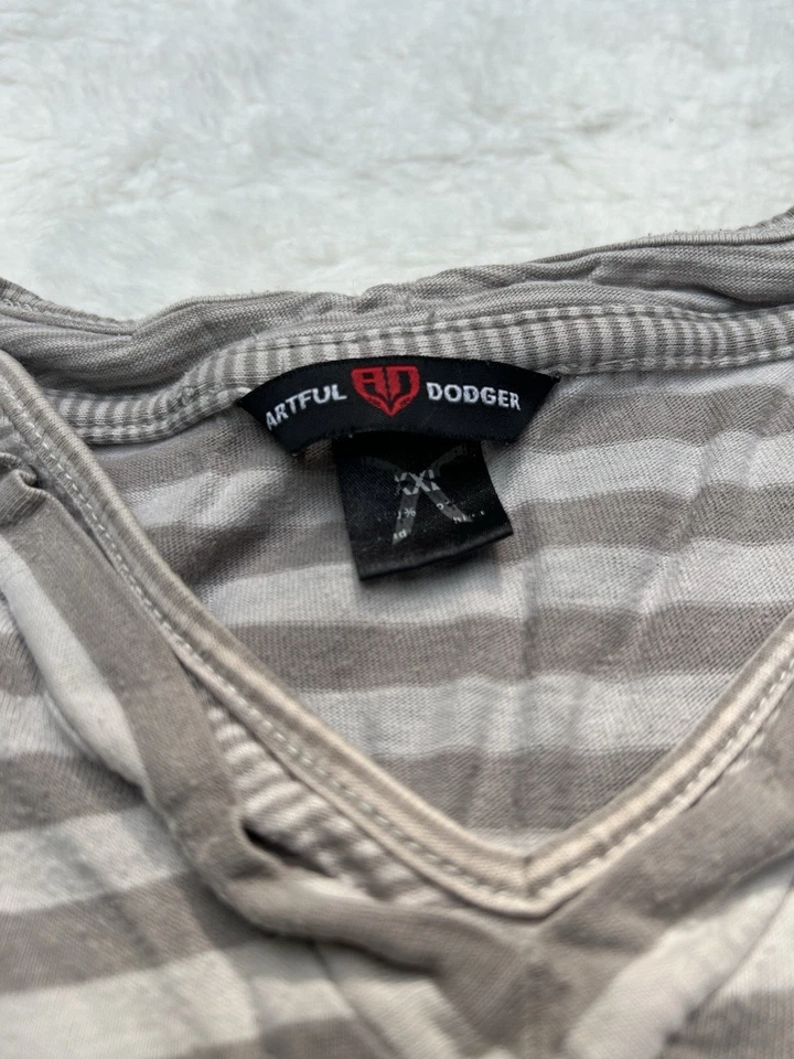 Camisa Patinadora Grunge Rayas Artful Dodger De Colección Y2K RARA Talla XL  Foto 3 de 4