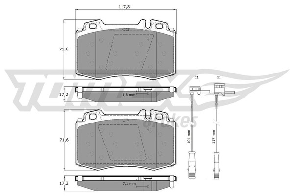 Bremsbelagsatz Scheibenbremse Tomex Brakes Tx 12-811 FüR Mercedes Klasse W203 Sl-image
