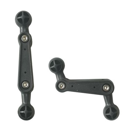 ThtRht 2 Pack 17mm Double Sided Ball Mount Arm 4'' Extension Rod Joint Black