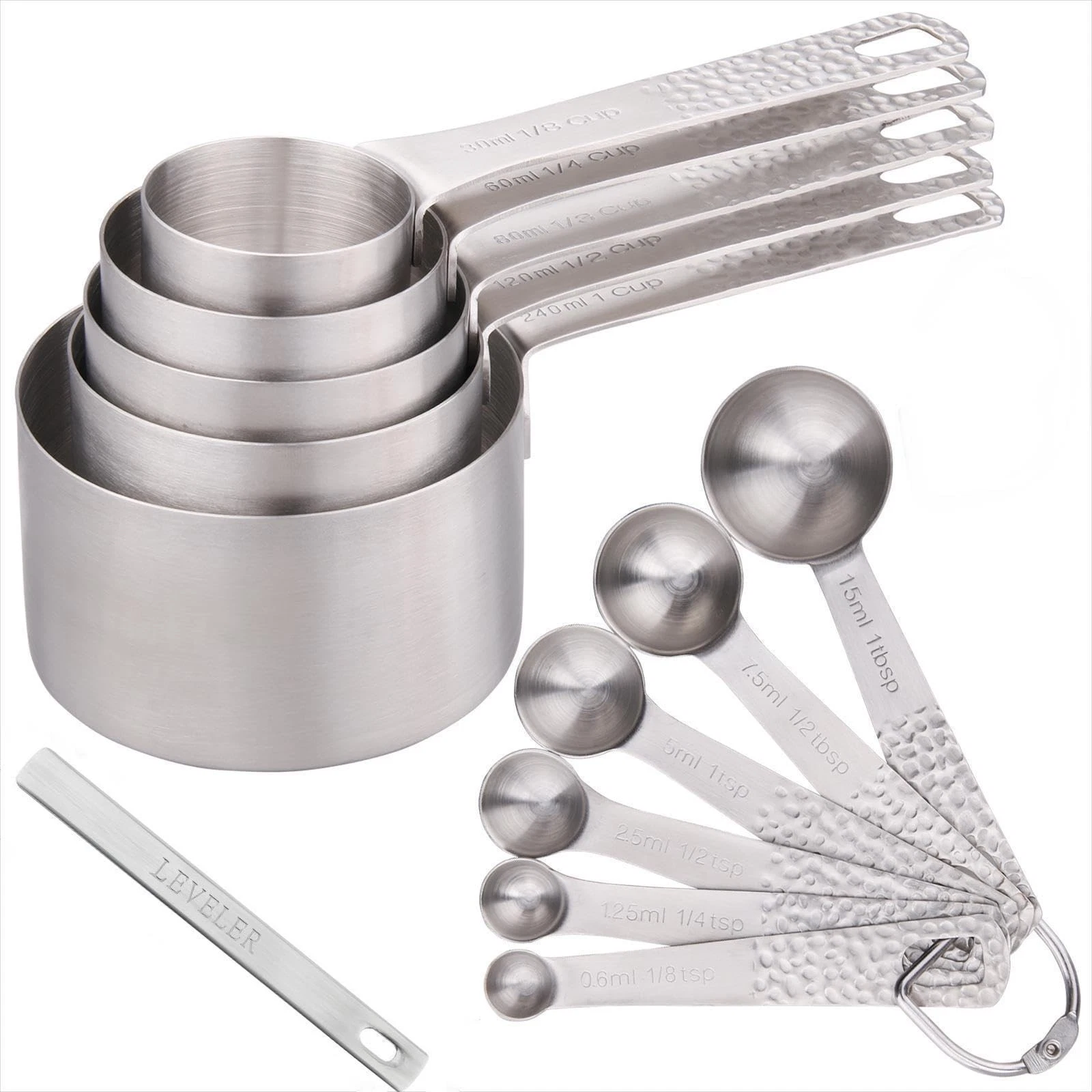 18/8 Stainless Steel Measuring Cups and Spoons set 14 for Baking & Kitchen, 5...