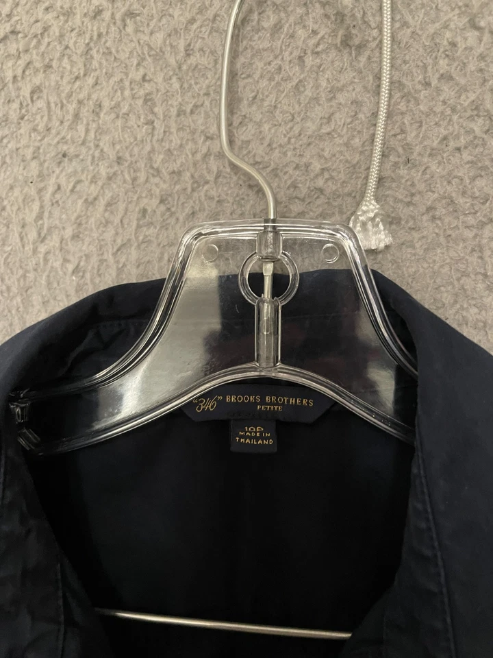 Brooks Brothers 346 Women’s Size 10 Petite Blue Shirt Dress Cotton Short Sleeve - Image 2 of 4