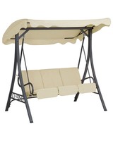 Romantische Hollywoodschaukel FüR 3 Personen Polyester/Metall Beige Garbo
