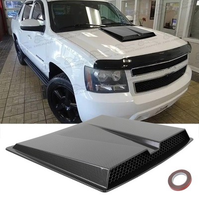 Carbon Look Decorative Air Flow Intake Hood Scoop Vent Cover For Chevy Avalanche
