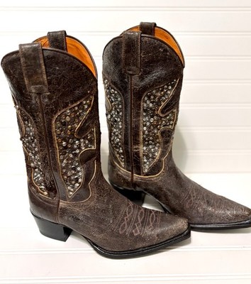 FRYE Daisy Duke Vintage Studded Stud Detail Cowboy Western Boots Womens Size 7
