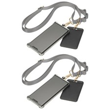 2Pcs Universal Cell Phone Lanyard for Concerts, Grey