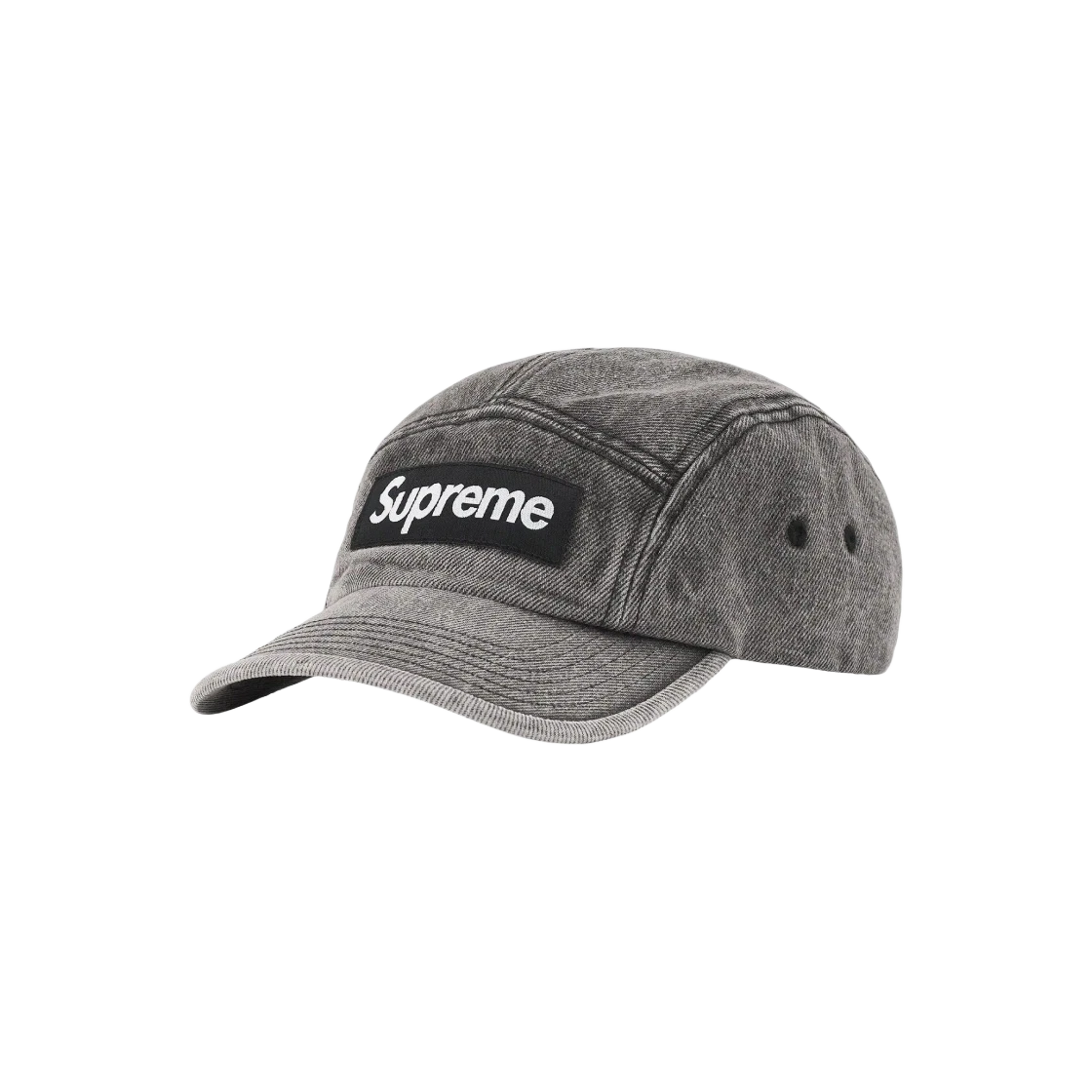 Casquette de camp Supreme Denim noir lavé   22FW