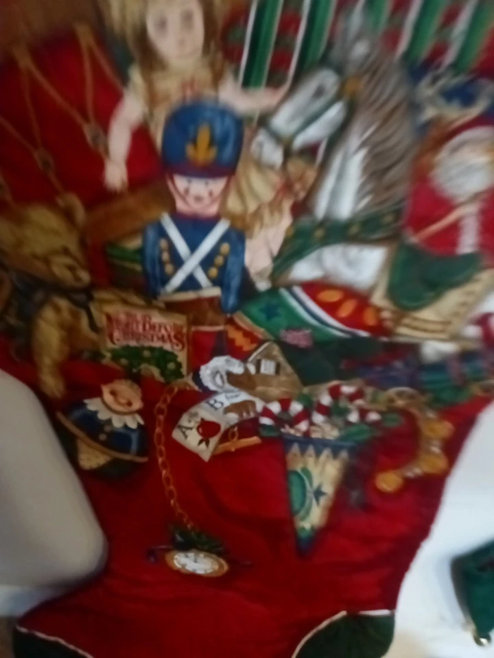 Medias Jumbo Cranston Vintage Noche Antes de Navidad 17x32 Acolchadas ¡Excelente Estado! Foto 3 de 4