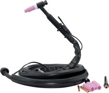 WP17 Air-Cooled TIG Welding Torch with 13FT Cable | Normal Black Handle, Plug 16