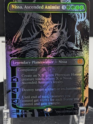 MTG Nissa Ascended Animist OIL SLICK RAISED FOIL NM All Will Be One ONE #362