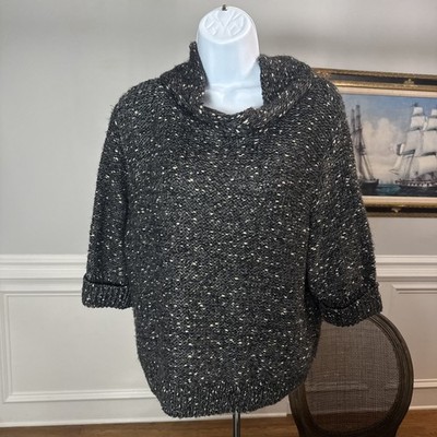 NWT 7TH AVE NY&C - Cowl Neck Sweater Size-M - Black Grey Silver