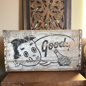 RARE Vintage 40s GOODY Boy Soda Pop Wooden Crate Advertising Omaha NE Fallout