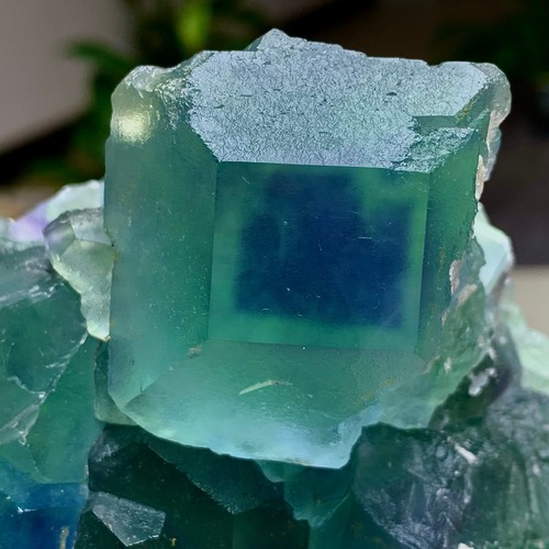 3.74LB Natural transparent Blue green fluorite mineral crystal sample ...