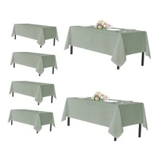  Rectangle Tablecloths for 6 Foot 6 Pack 54x108 Inch, Rectangle Sage Green