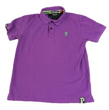 Playboy VTG The Classic Polo Mens Collared Purple Short Sleeve Polo Shirt L