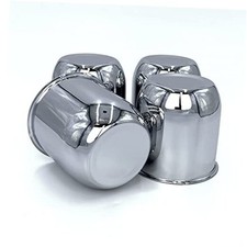 4-Pack Chrome Push-Through Center Caps for Auto, Truck  Trailer Wheels - 2.95