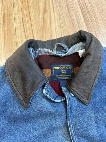 Vintage Woolrich Denim Chore Coat Blanket Lined Mens Size Large image 8