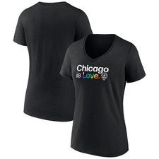 Women's  Black Chicago Sky City Pride V-Neck T-Shirt
