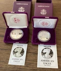 1986s & 1990s American Eagle One Ounce Proof Silver Coin Mint in Box with COA