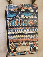 Ladies SAKROOTS Floral Crossbody Bag Inside  Outside Pockets Zip Snap 7" x 5"