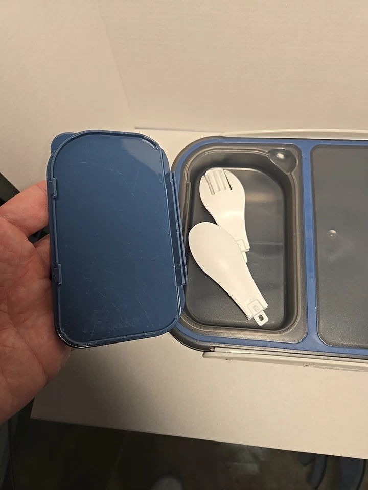 Russbe ланч-бокс для гурманов бенто 1600 мл с посудой - безопасен для бисфенола А 3 отсека - Изображение 4 из 4