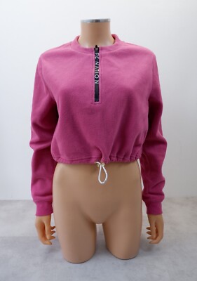 Pe Nation Damen Cropped Fleece Sweatshirt Größe M Medium Rosa Pullover sehr guter Zustand