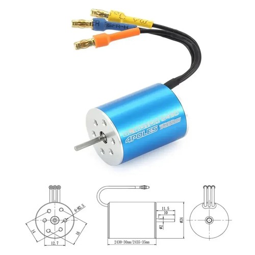 SURPASS HOBBY 2430 2435 2440 2445 Brushless Motor for Wtloys 1/16 1/18 RC Car - Picture 21 of 36