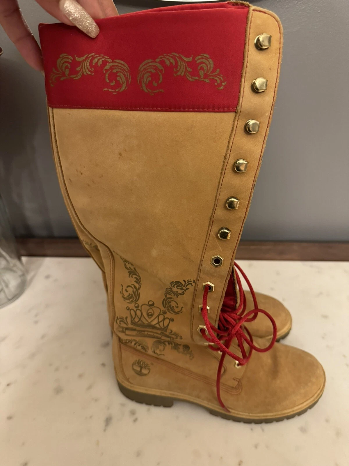 Stivali donna 6 medi Timberland Premium 14" rosso marrone 83333 3578