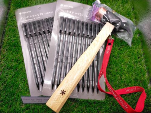 Snow peak Peg hammer Pro.C copper head & solid stake 20 x 20 pieces set From Jp - Picture 1 of 9