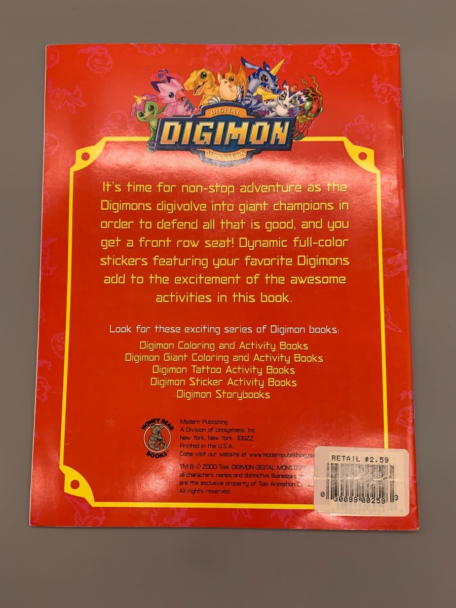 Vintage Digimon Sticker Activity Book Team Effort 1999 USED