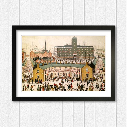 VE DAY VICTORY IN EUROPE CANVAS WALL ART PRINT ARTWORK PAINTING Ls Lowry style - Picture 14 of 20