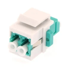 LC-UPC OM3 Keystone Jack Duplex Multi Mode Fiber Optical Insert Coupler Aqua