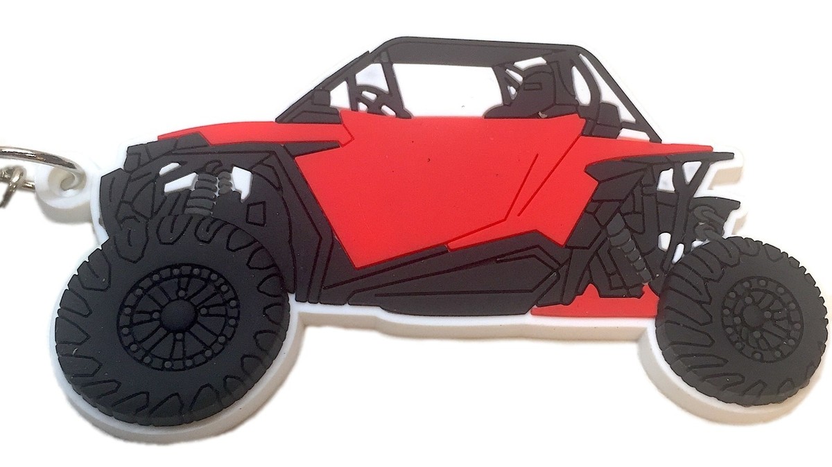 UTVDistribution Polaris RZR Keychain - Flexible Rubber Keychain With 3D Raised Logo, Choose Your Color