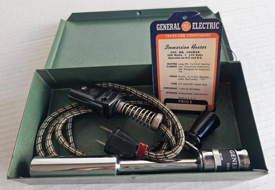 General Electric погружной нагреватель Calrod нагревательный блок со шнуром CAT. Нет. 145W16 - Изображение 3 из 4