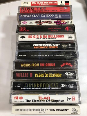 Cassette Lot Rap G-Funk King Tee Ganksta Nip E-40 Genius Menace Clan Isis Ed Og