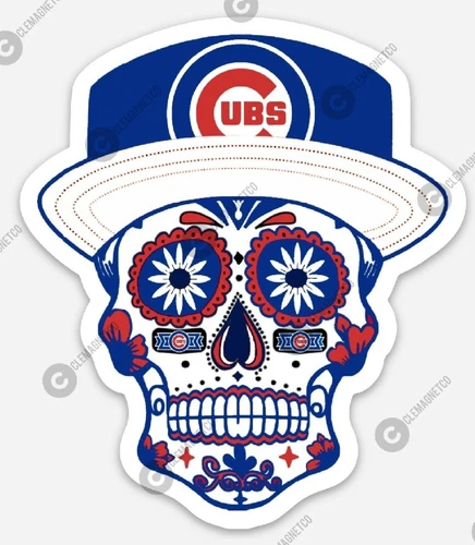 Chicago CUBS Sugar Skull MAGNET - MLB Premium Vinyl Illinois