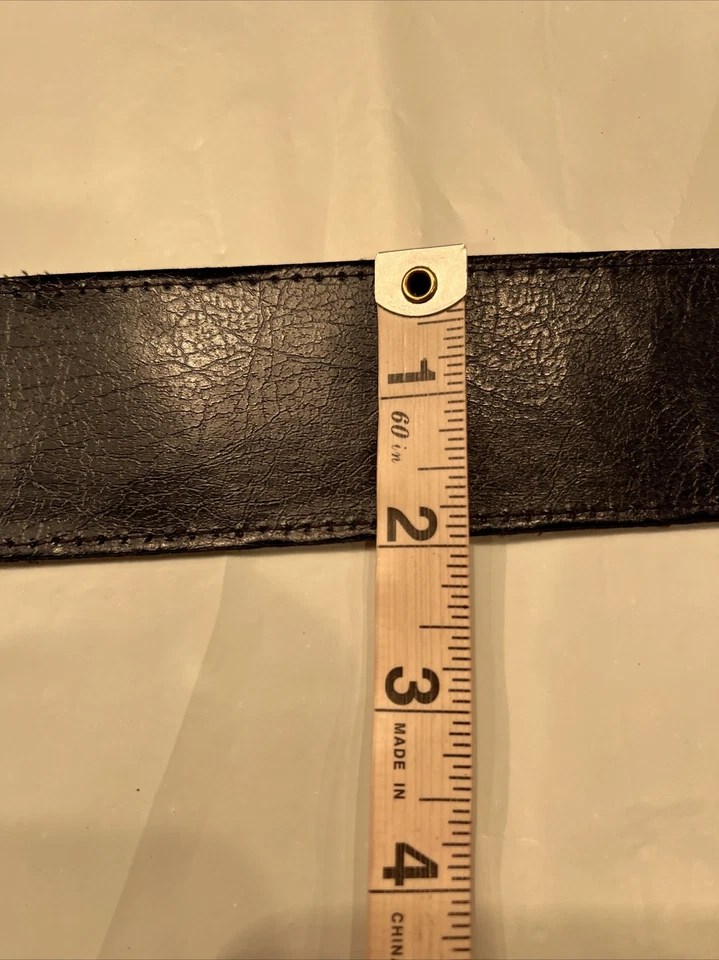 ancho AZUL Terciopelo CINTURÓN Cobre Disco Bucle Hebilla ARTE para Usar, Elegante Artístico 34” de Largo Foto 3 de 4