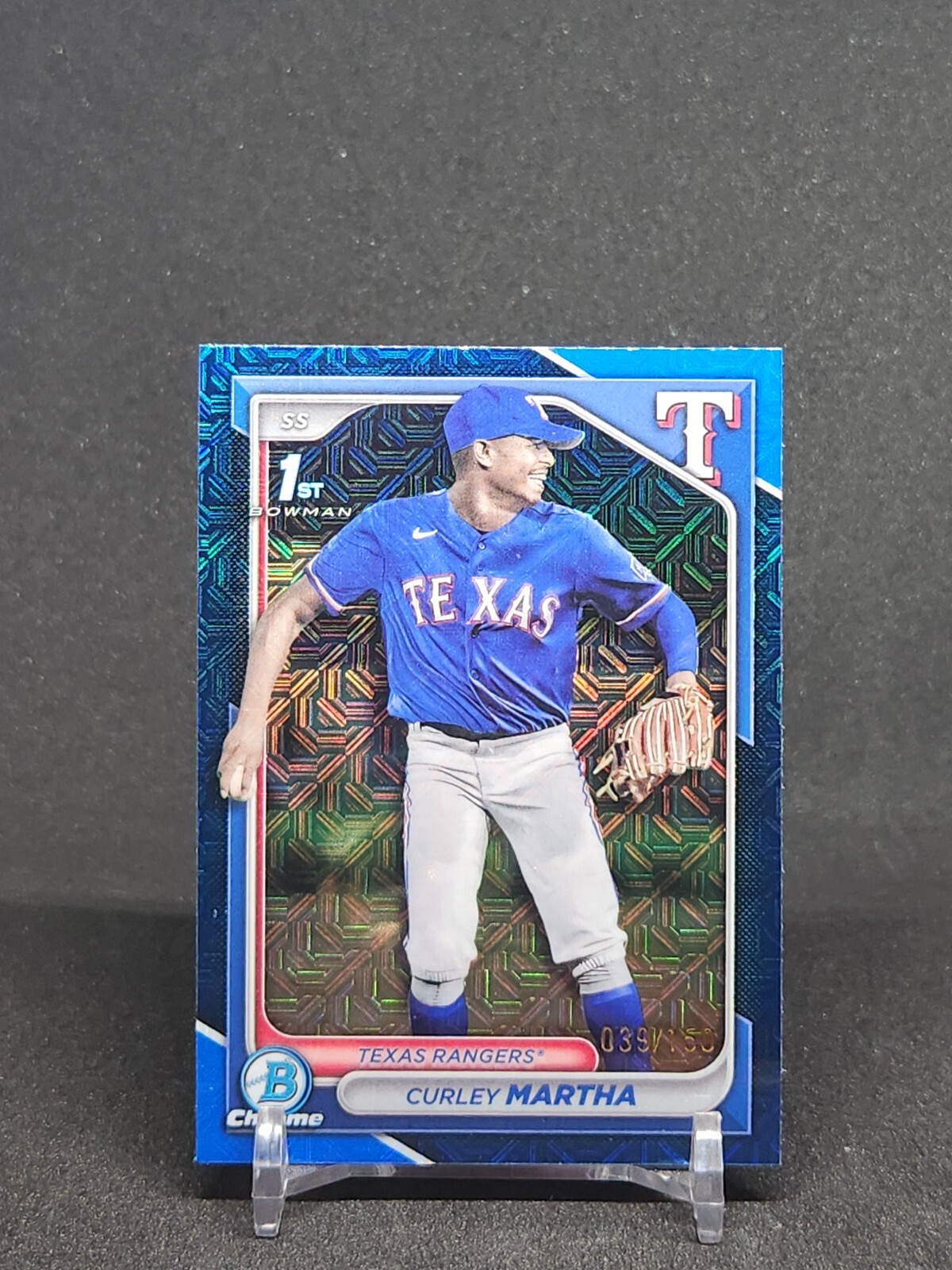 2024 Bowman Chrome #BCP-168 Curley Martha Blue Mojo Refractor /150 1st Prospect