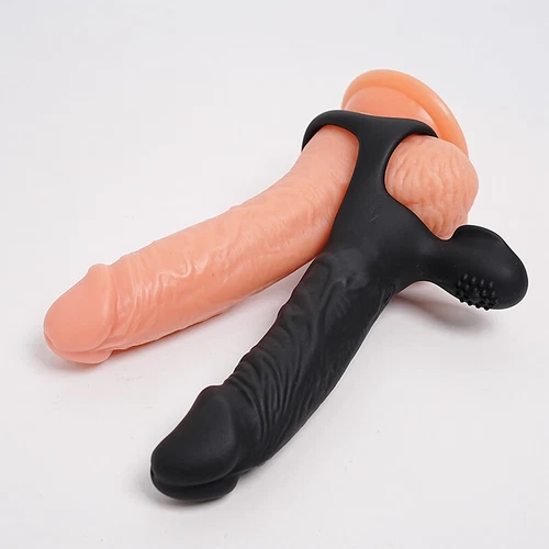 Double Penetration Anal Plug Dildo Vibrator Strap on Penis Cock Ring Men Sex Toy - Picture 17 of 19